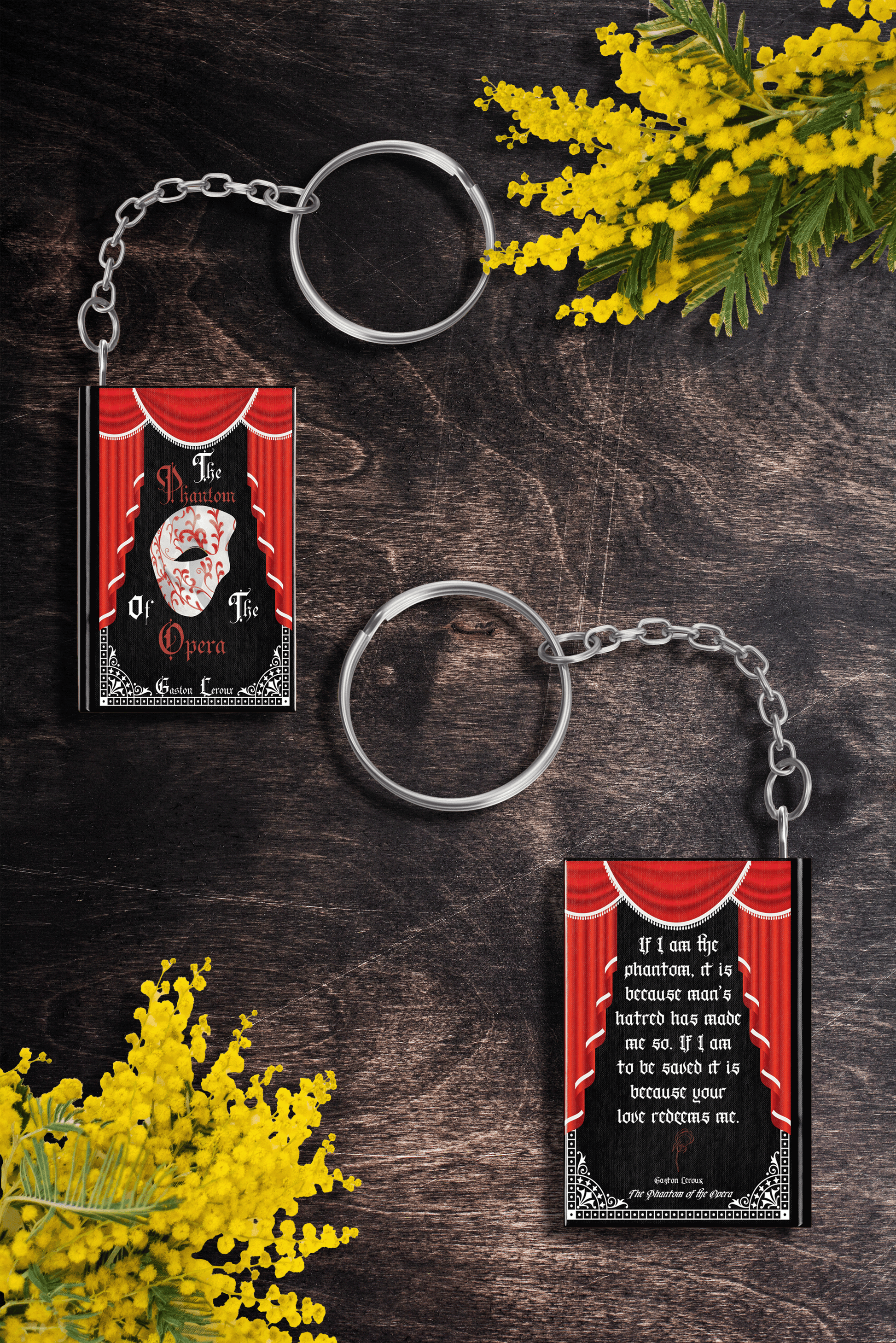 phantom of the opera book keychain