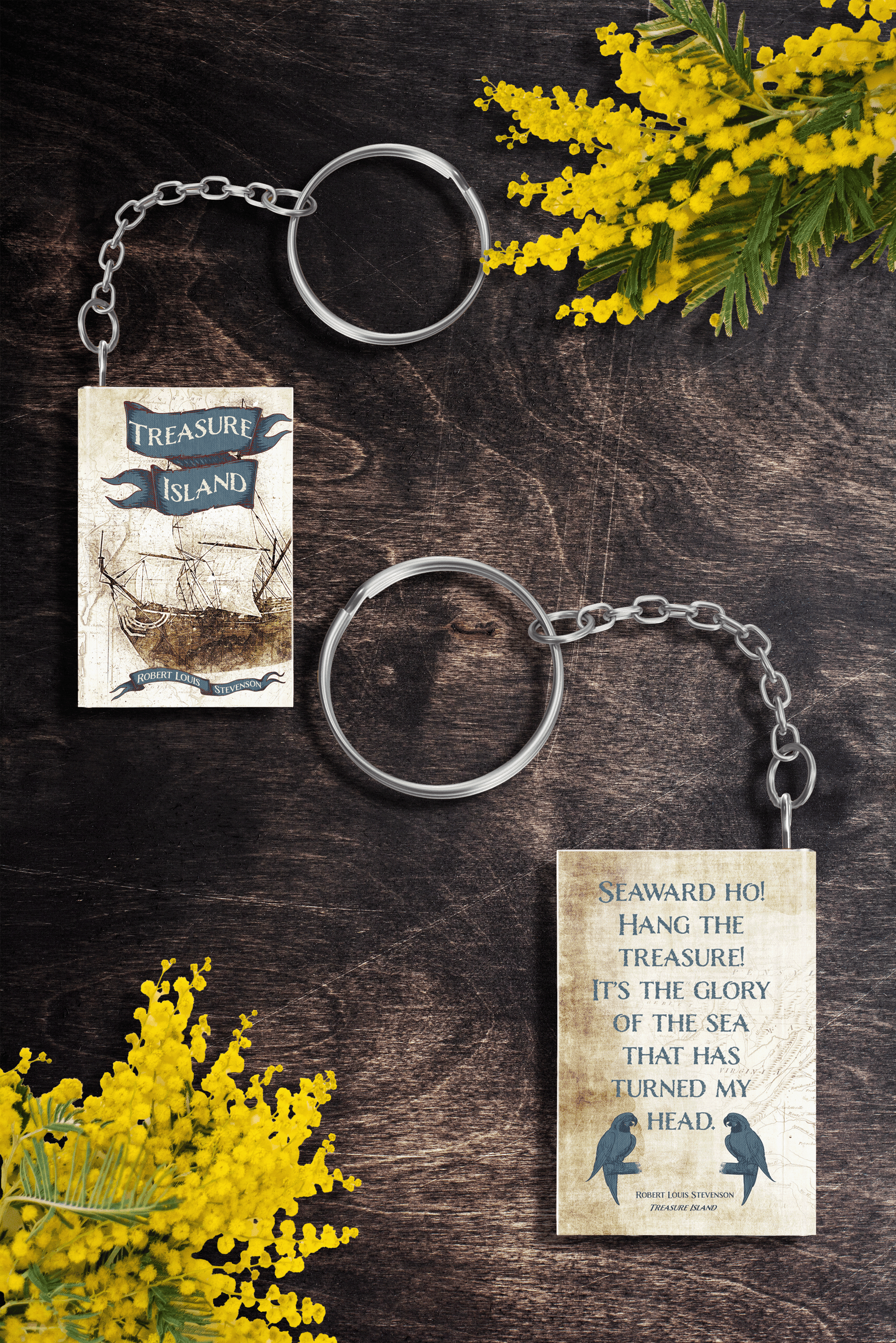 Treasure Island - Robert Louis Stevenson Book Keychain